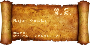 Major Renáta névjegykártya